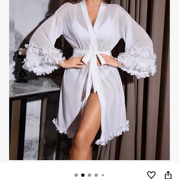 Elegant White Sheer Robe - Picture 1 of 3